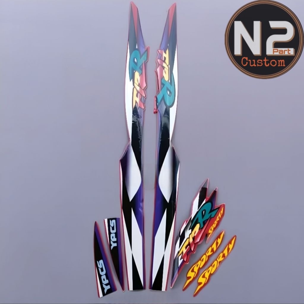 MERAH Yamaha fiz r fizr f1 zr 1998 98 Red Motorcycle Striping Stickers, Quality Standard body list S