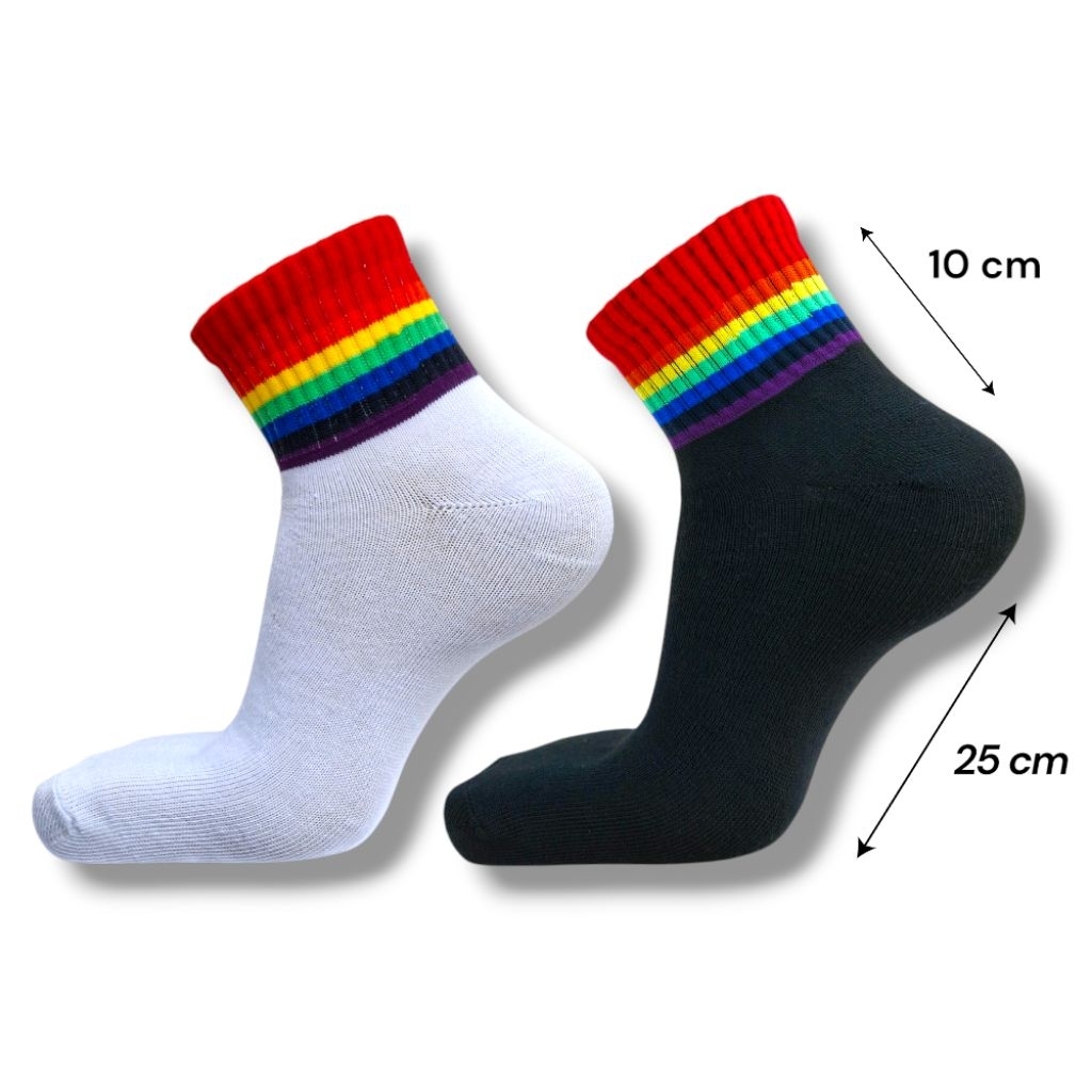 OLD SCHOOL SOCKS WITH RAINBOW MOTIF, SHORT OLD SCHOOL SOCKS, SKET SOCKS