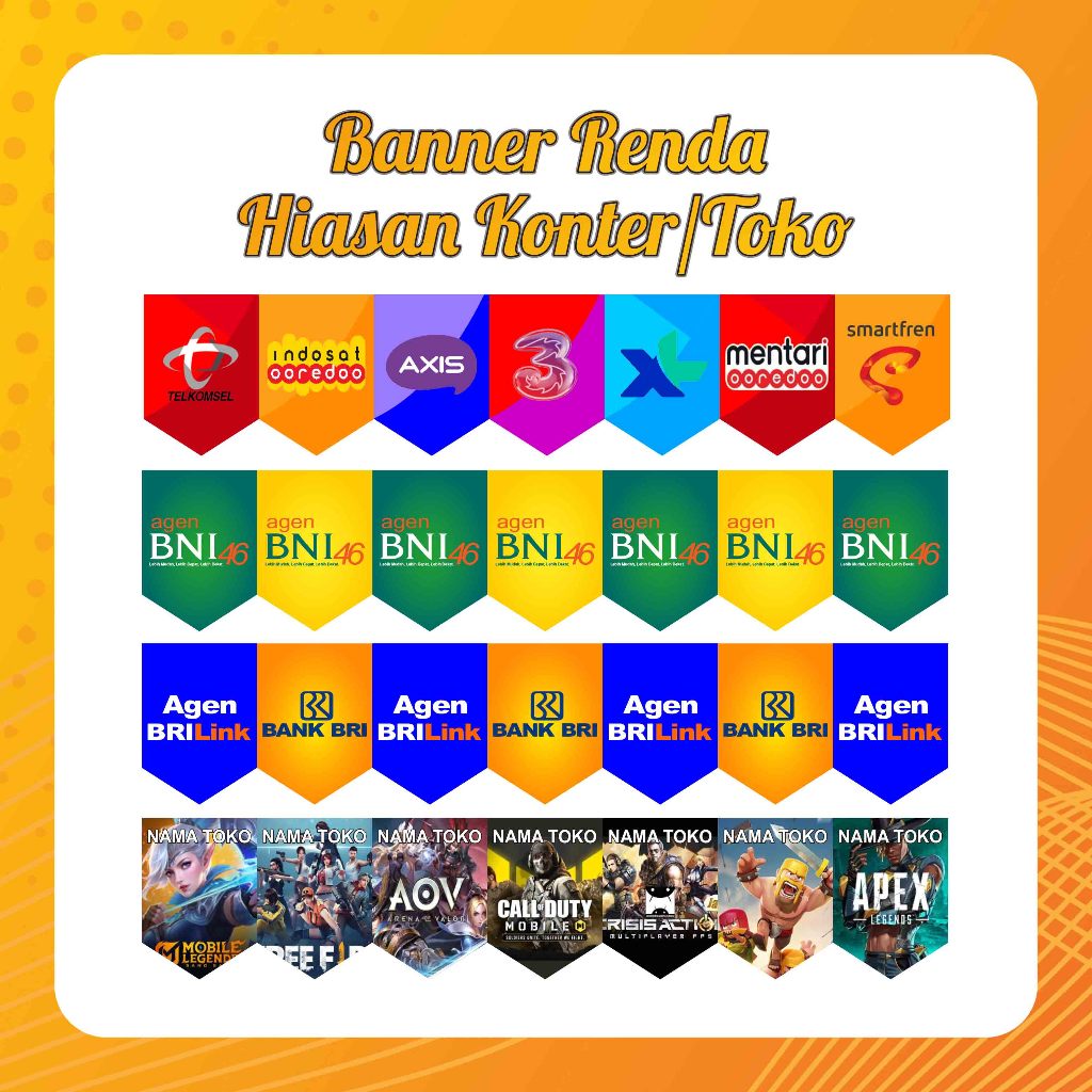 แบนเนอร์ลูกไม้เคาน์เตอร์ Top Up เกม EWallet Bank Providence Ice Tea Custom Link TRIANGLE