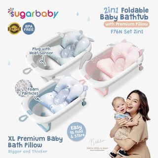 SUGARBABY Foldable Baby Bathtub | Bak Mandi bayi Lipat dengan Sensor Panas –  Baby Bathtub F76N