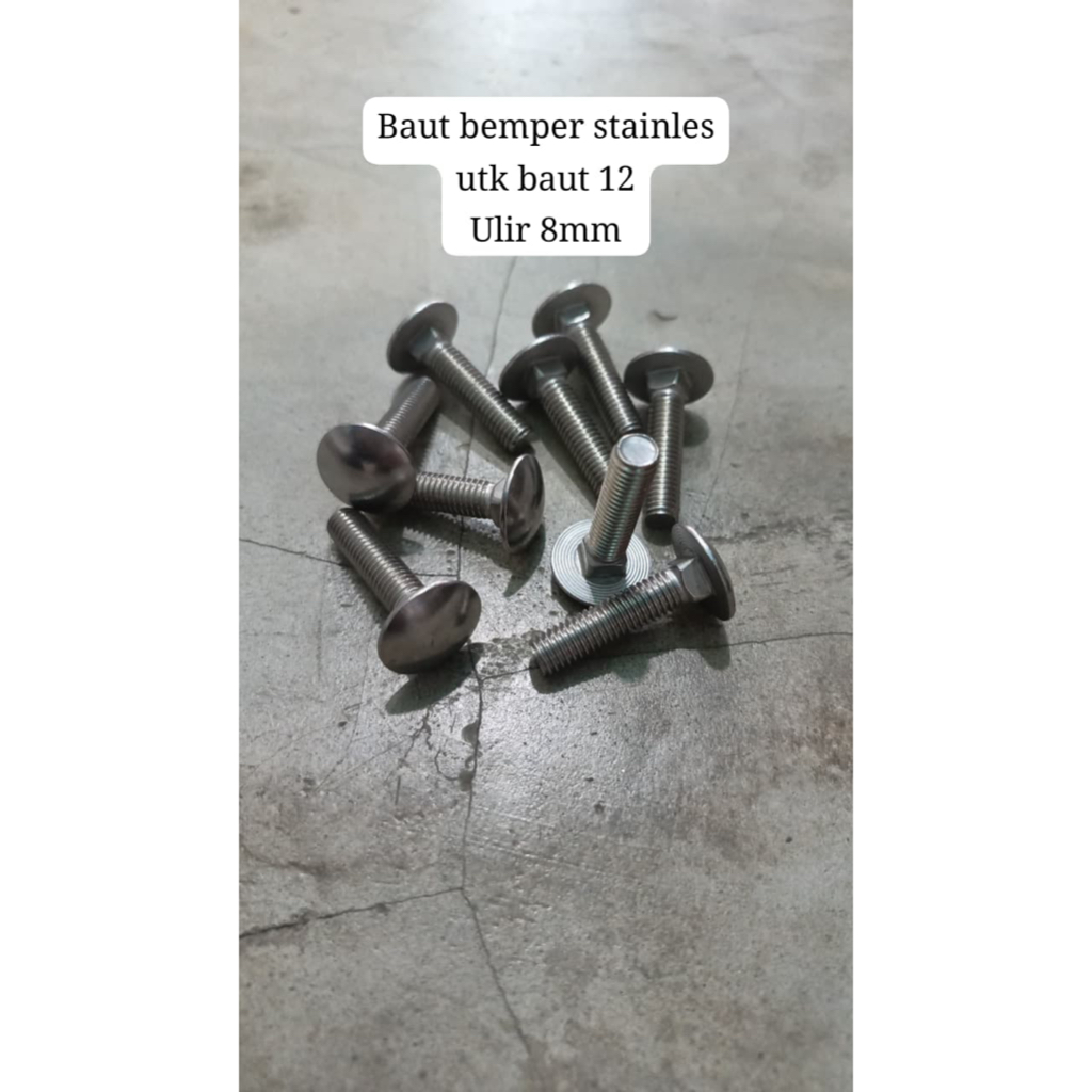 กันชนสลักเกลียว 12 สแตนเลส M8x16 มม.ถึง 8Mx100 มม.Pitch 1.25/สลักเกลียว 12 CB 8x16 มม.ถึง 8x100 มม. 