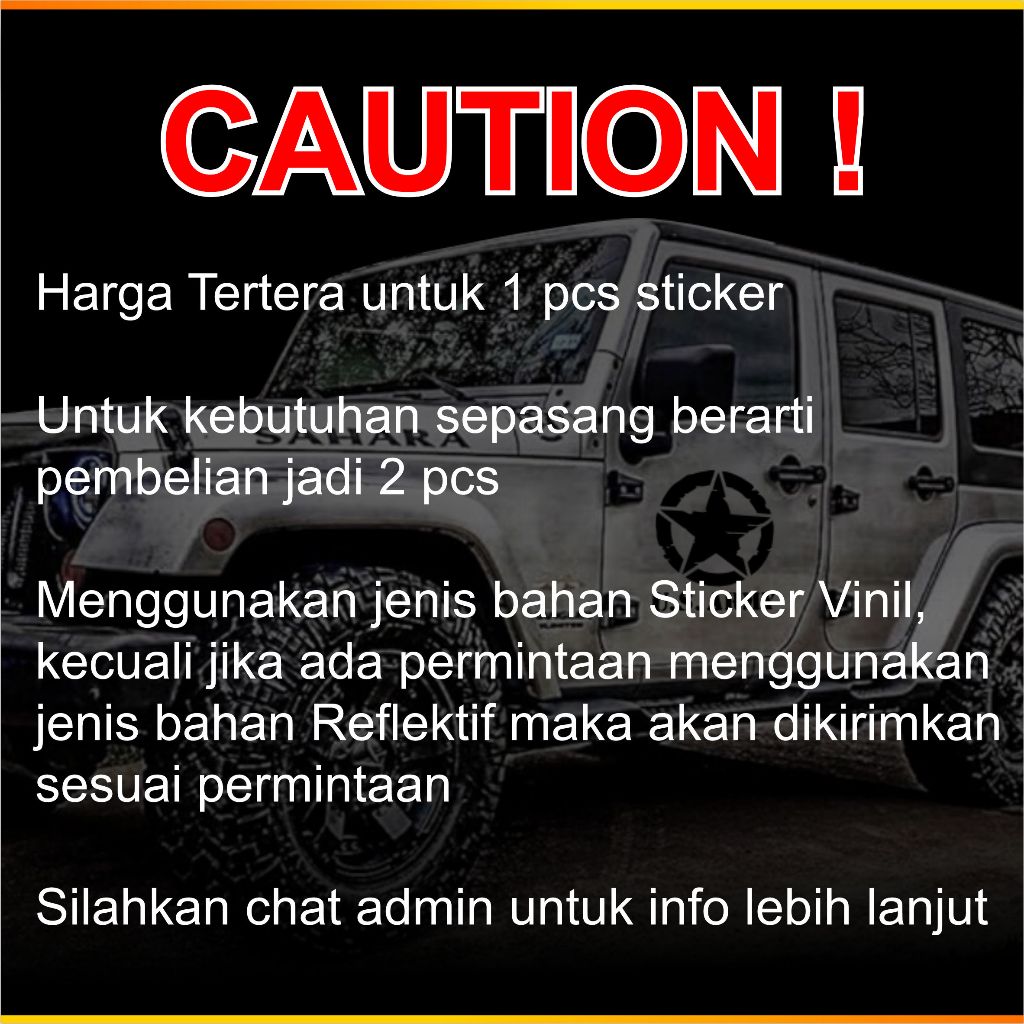 JEEP US Army Star Cutting Sticker สําหรับรถยนต์ / รถบรรทุก / รถจี๊ป - รูปที่ 5