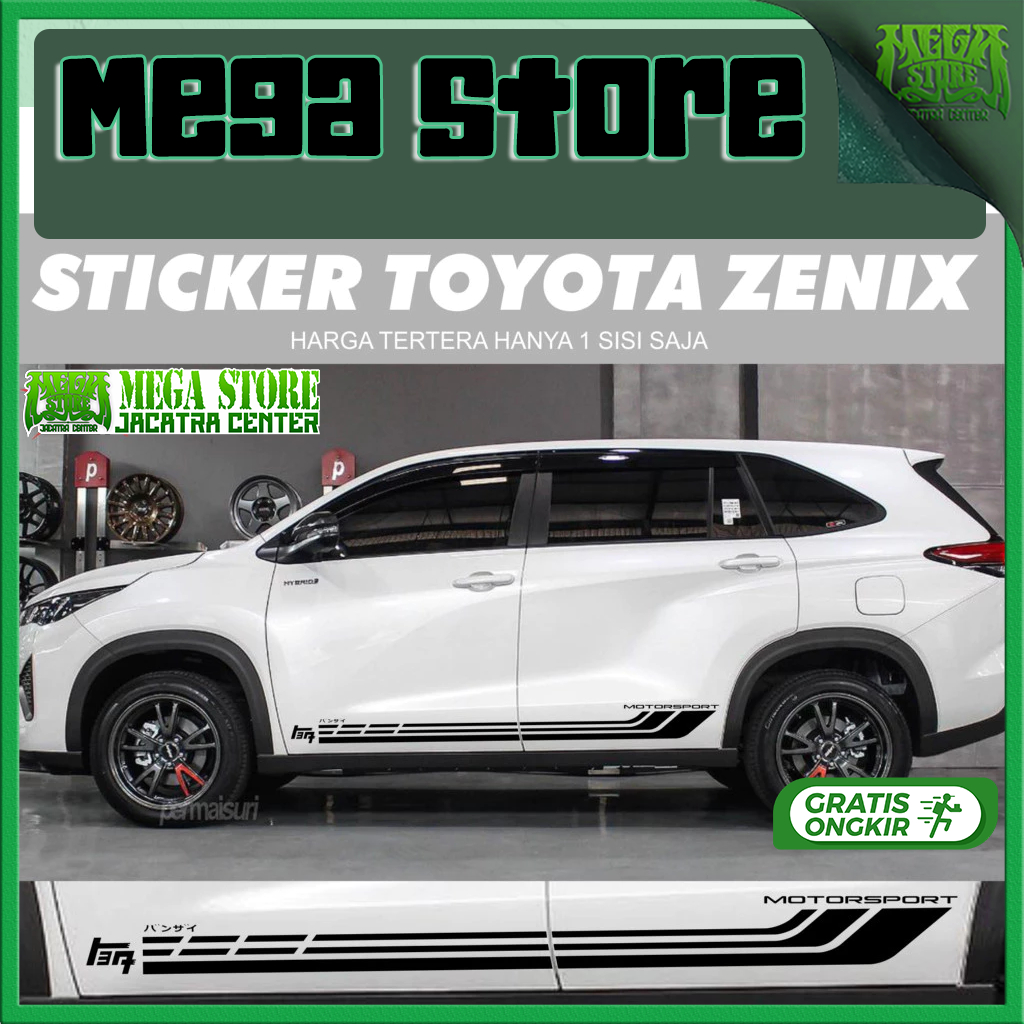 MEGASTORES สติ๊กเกอร์ TOYOTA ZENIX 2023 อุปกรณ์เสริม TOYOTA ZENIX