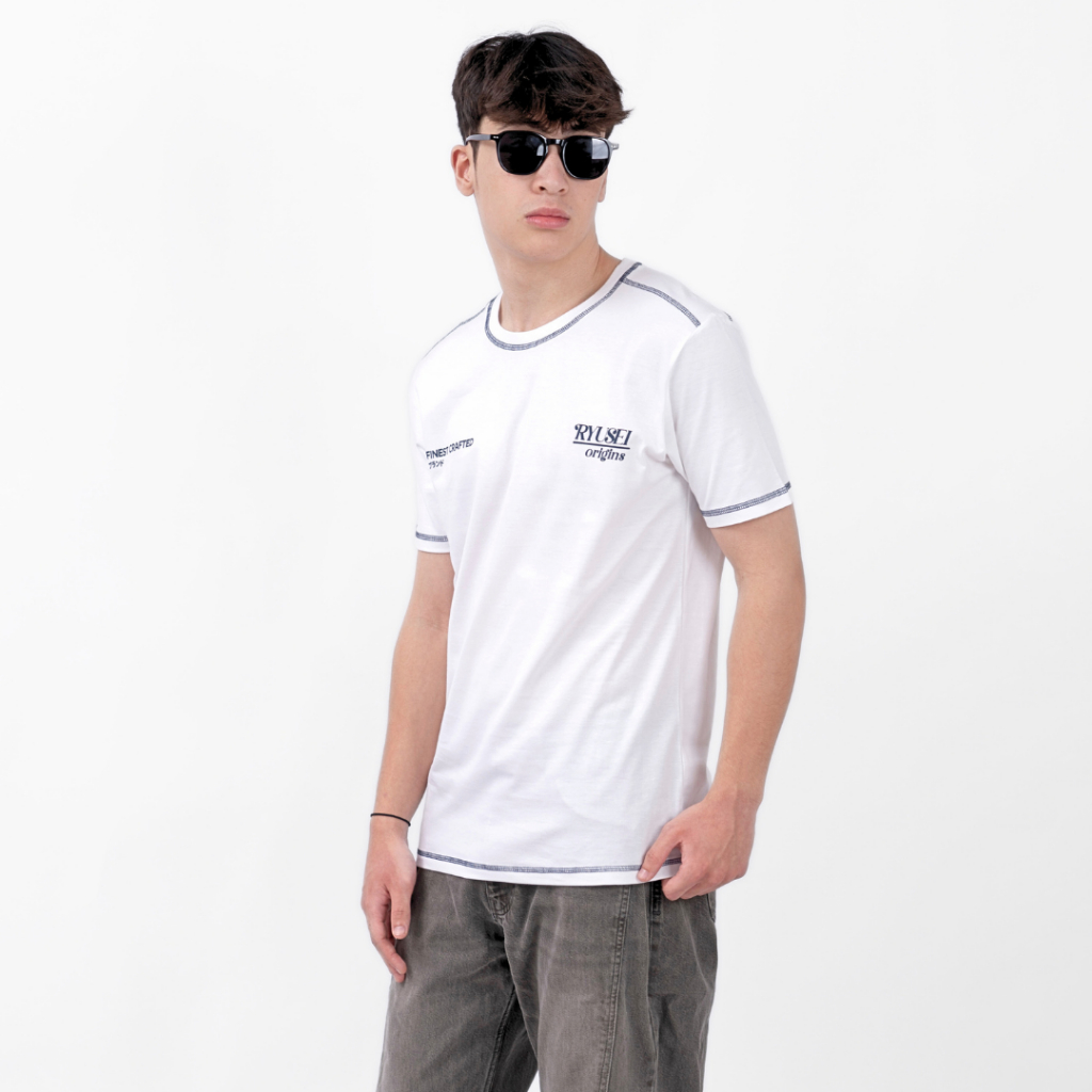 เสื้อยืดสีขาว Ryusei Mens Okinawa
