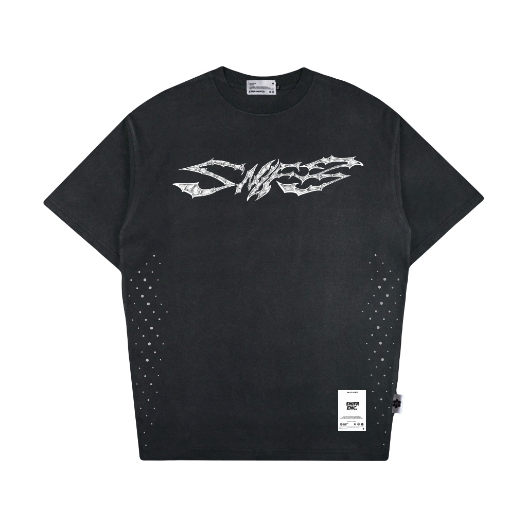 เสื้อยืด Snifr Enc CrawBone สีดํา ผ้าฝ้าย 100%