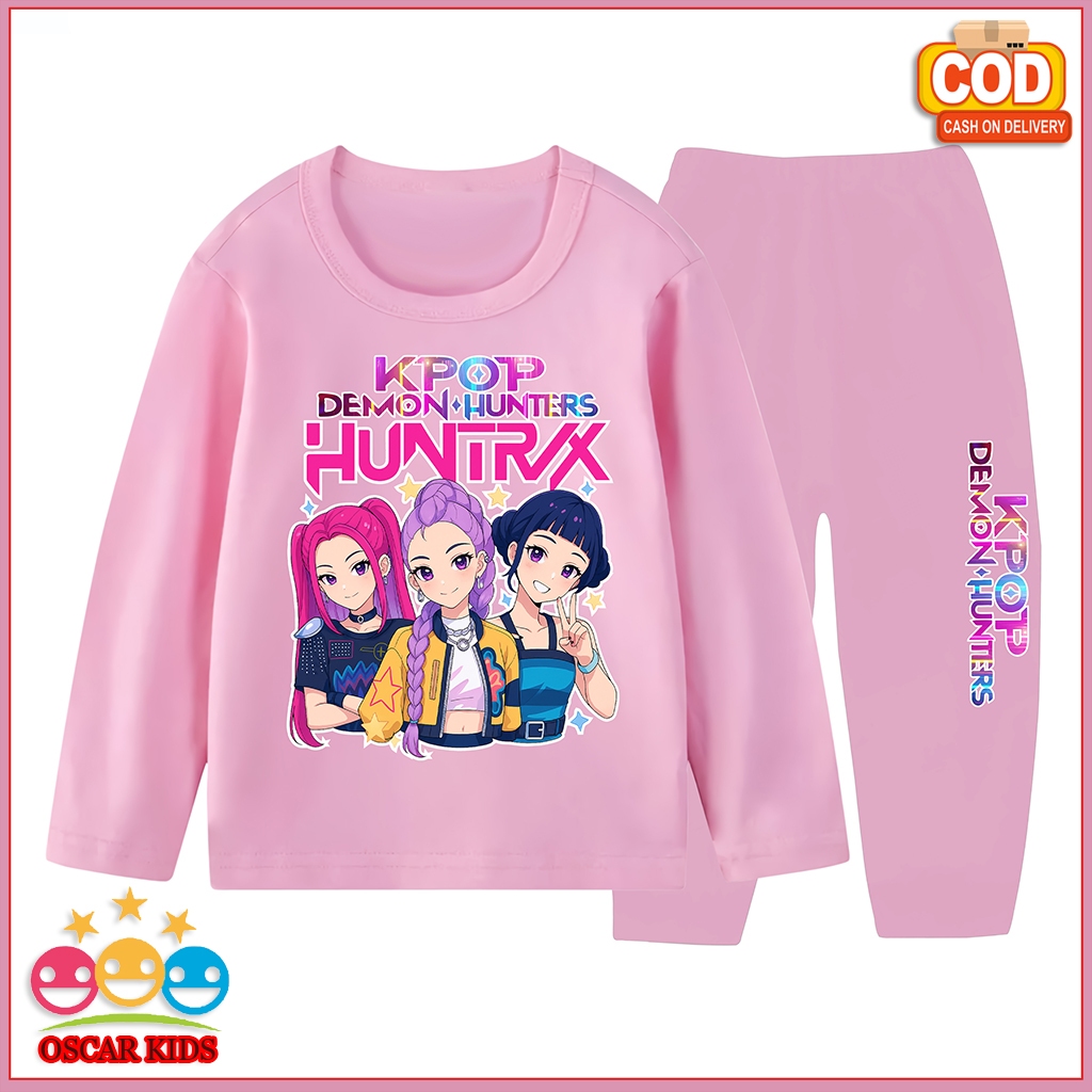 KPOP DEMON HUNTER Premium ชุดนอนเด็กผู้หญิงชุดกางเกงขายาวแขนยาว 3 ปี-10 ปี