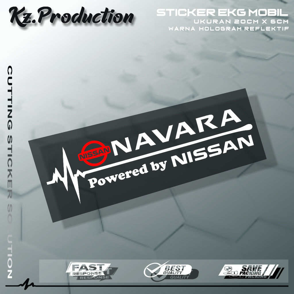 Nissan Navara สติ๊กเกอร์ตัดกระจกรถยนต์ Heart Rate Motif EKG Nissan Car