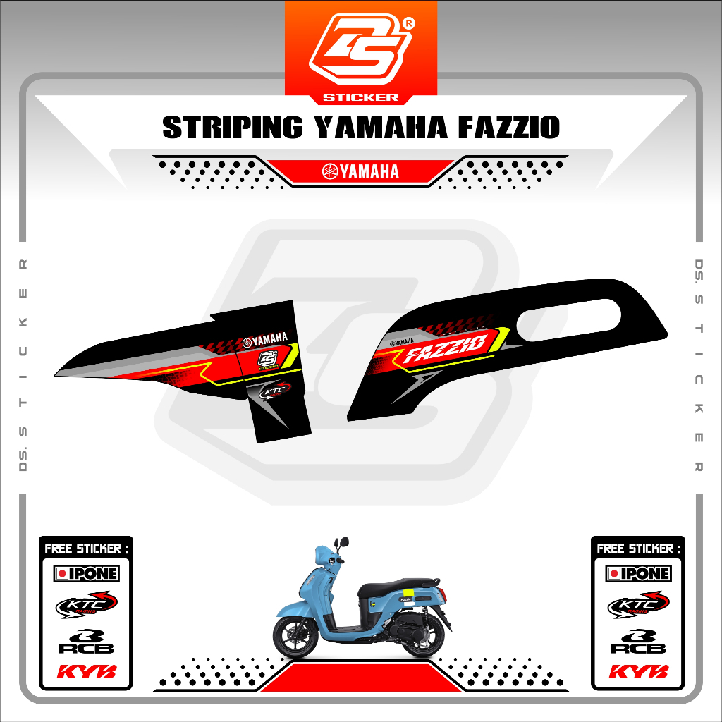 Fazzio Striping สติ๊กเกอร์ Yamaha Fazzio DS-05 DS สติ๊กเกอร์ Variation Decal