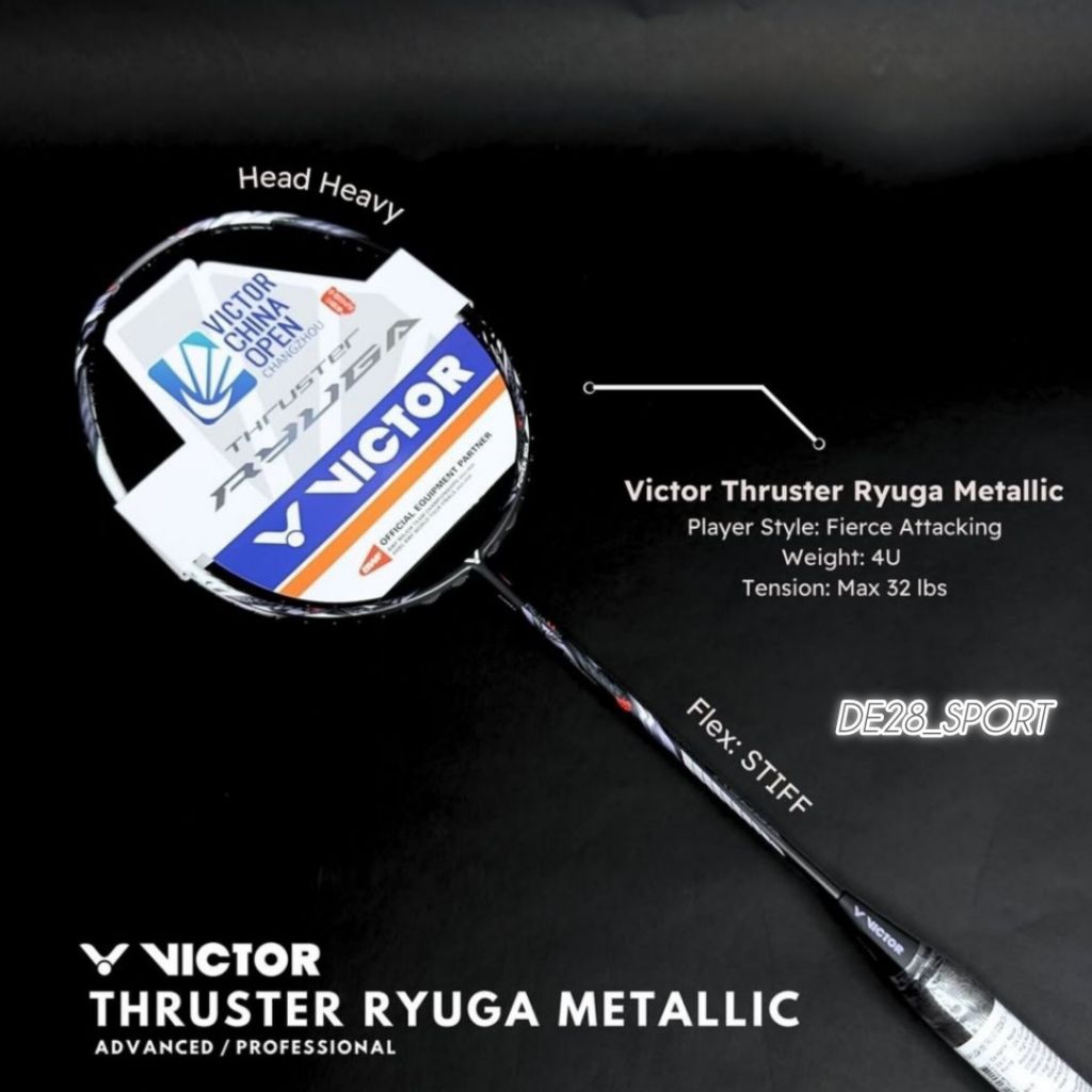 VICTOR THUSTER RYUGA METALLIC BADMINTON CKET พร้อมใช้
