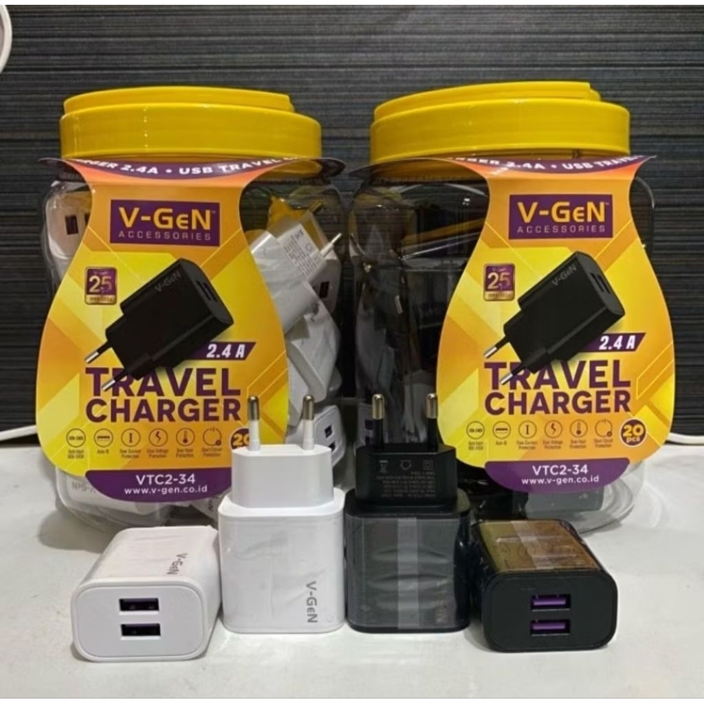 TRAVEL CHARGER V-GEN VTC2-29//VTC2-34 usb เอาต์พุตคู่ 2.1A