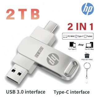 HP Pendrive 3 in 1 High Speed Rotating Usb Flash Drive 1TB 2TB  Flashdisk Thumb Pendrive For Android hp/laptops