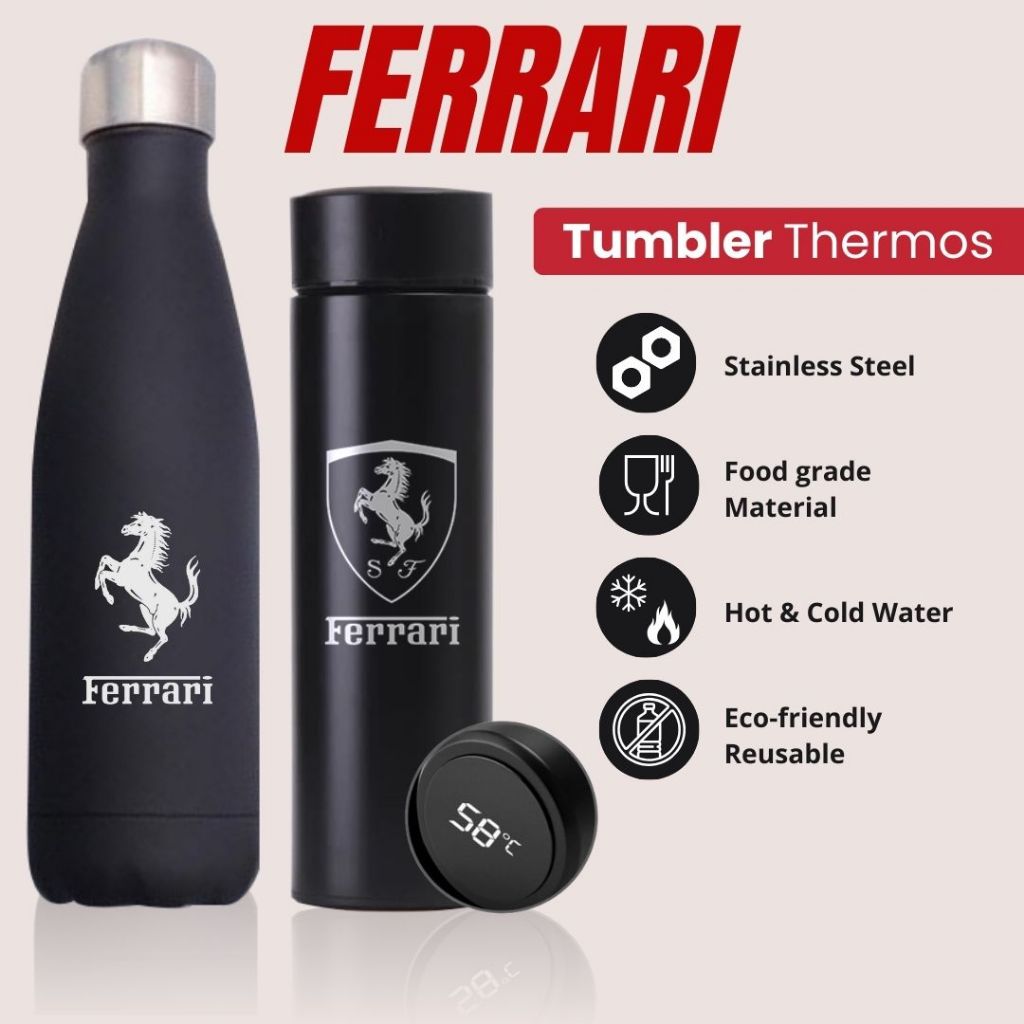 TERMOS FERRARI - TUMBLER THERMOS การออกแบบโลโก้ FERRARI ที่ปรับแต่งเอง