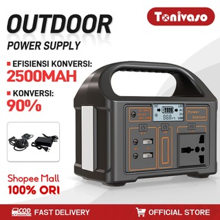 Tonivaso Pembangkit Tenaga Surya Portabel 220V 100W - 25000mAh Generator Daya Surya Luar Ruangan Berkemah USB