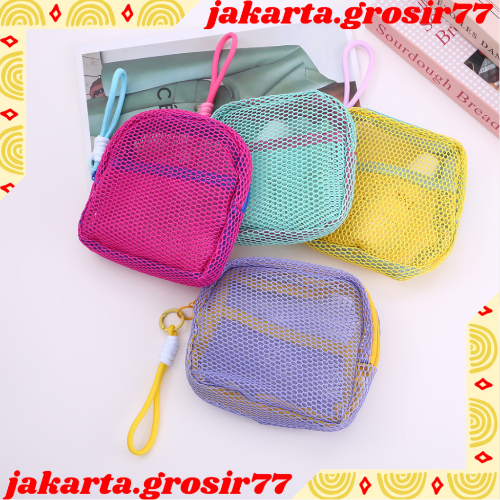 JG TS702 Tofu Mesh Bag Pouch Tahu Travel Make Up Bag Y2K