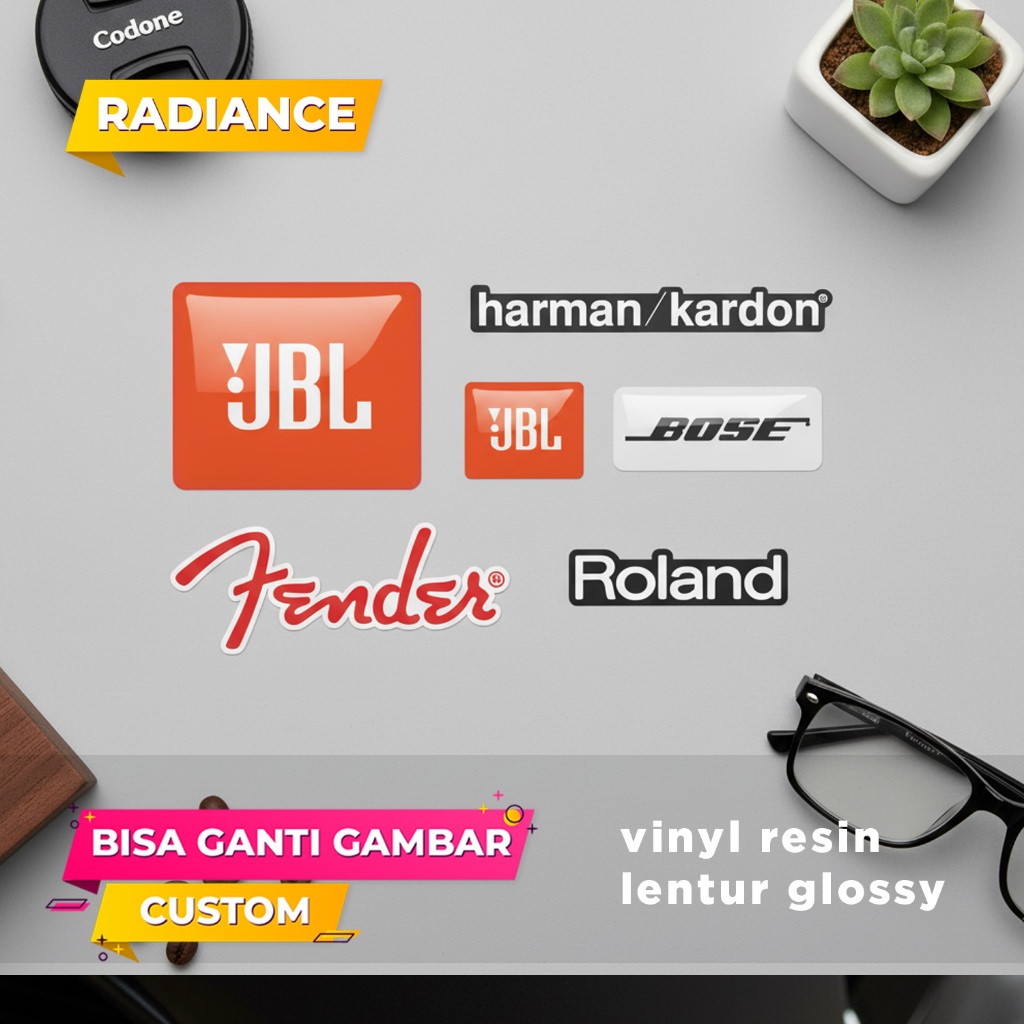 เสียงบลูทูธ JBL อันตราย fender roland bose สติกเกอร์นูนตัดไวนิลสามารถปรับแต่งได้