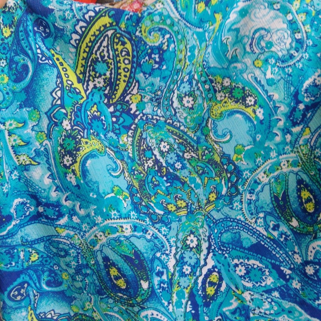KATUN ผ้าคอตตอน Silky ลาย Paisley – วัสดุเนื้อนุ่ม เย็นสบาย สําหรับเดรส, Gamis, เสื้อเบลาส์, Kyt ด้า