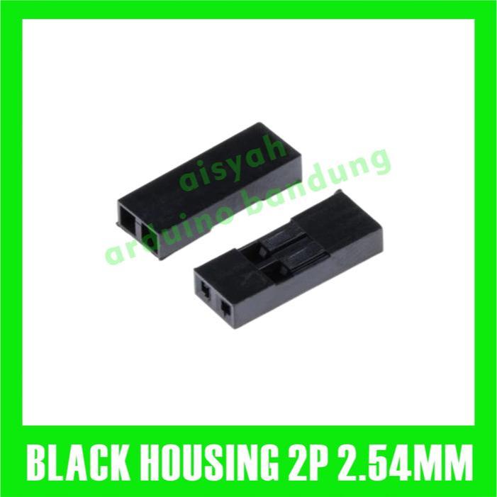2P สีดํา Housing Duppont Jumper Head Pin Connector 2.54mm House 2 pin