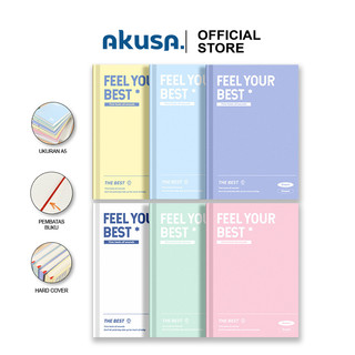 AKUSA Hard Cover Book A5 100 Lembar Buku Catatan Jurnal Notebook Warna Pastel Minimalis  HCB001
