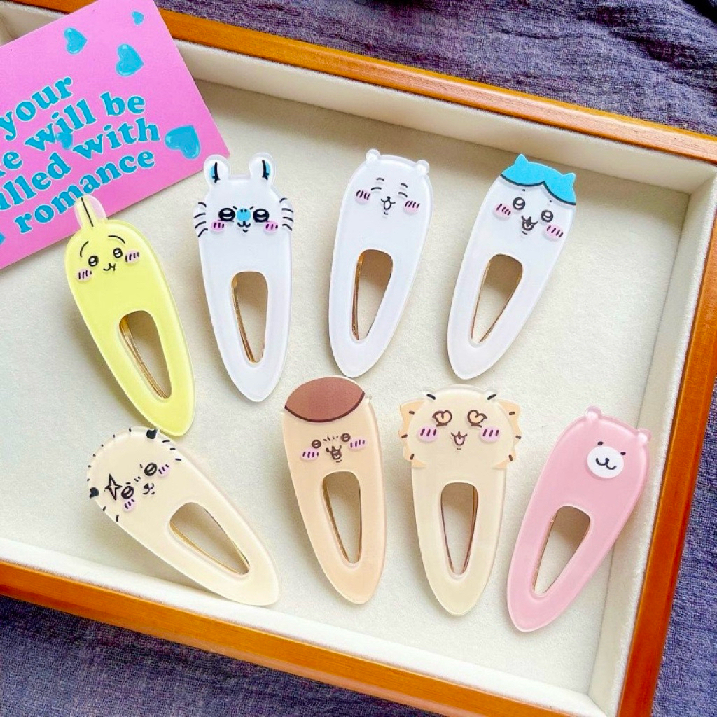 Ringo Stuff - Chikawa Hachiware Usagi Momoi กิ๊บติดผมตัวอักษรญี่ปุ่นน่ารักกิ๊บติดผมยาว