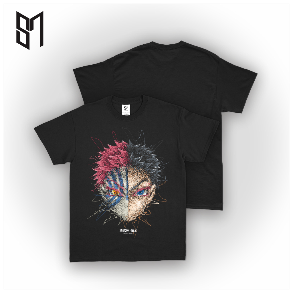 SM CLOTH - เสื้อยืดอนิเมะ Demon Slayer Akaza x Hakuji