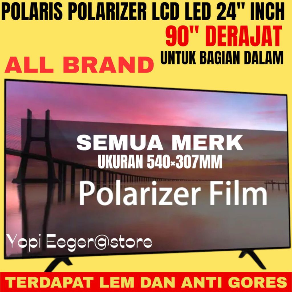 POLARIS POLARITIZER LCD LED 24" นิ้ว 90" เคลือบฟิล์มพลาสติก DEGREE พิเศษสําหรับทุกยี่ห้อ