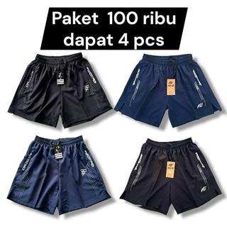 100rb dapat 4 Pcs Celana Pendek Olahraga Running Jogging Gym