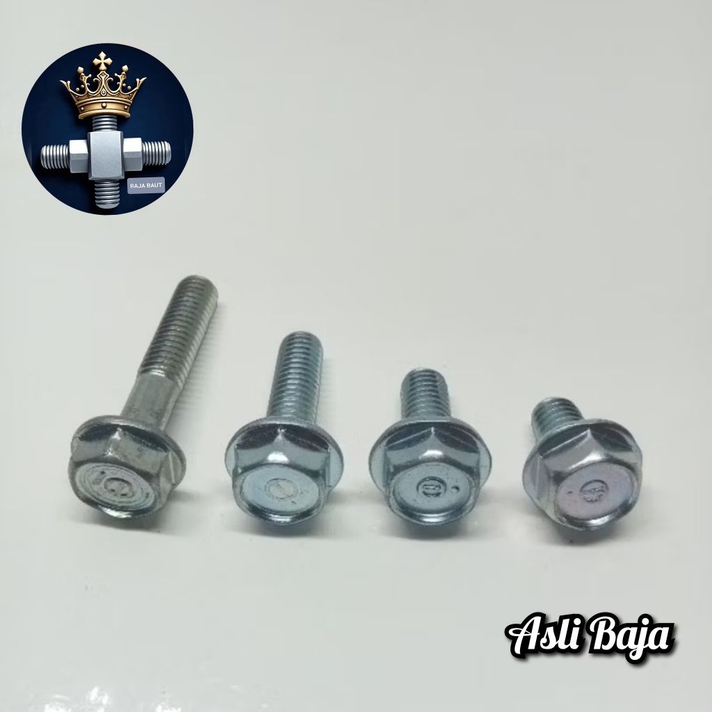 M6 FLANGE BOLT 10 THREAD LENGTH 1cm, 1.5cm, 2cm และ 3cm