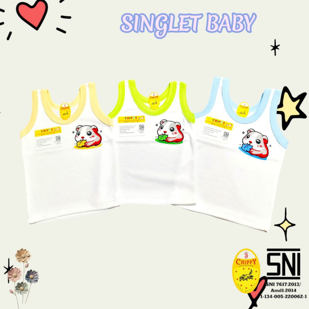 3 ชิ้น Chippy Motif เสื้อกล้ามเด็ก SNI / Chippy Motif SNI 104