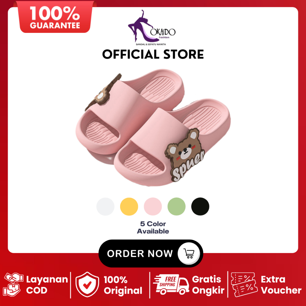 OKAIDO OFFICIAL รองเท้าแตะผู้หญิงใส่ในบ้าน รุ่น Panda สไตล์เกาหลี Anti-Wet