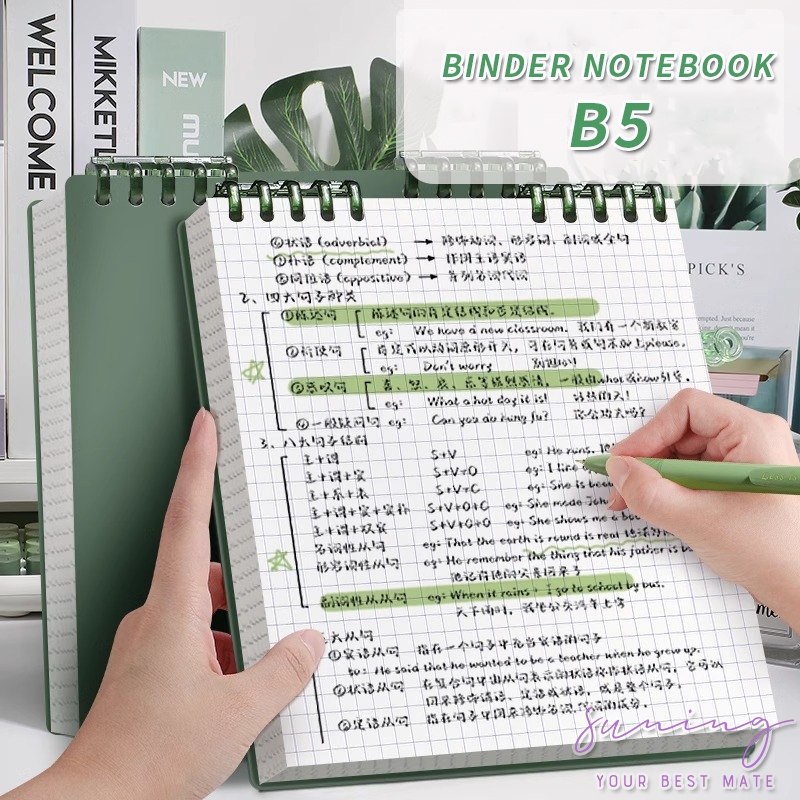สมุดบันทึก Binder 360 องศา B5 Binder Notebook B5 สมุดบันทึกโรงเรียนน่ารัก Aesthetic Notebook Book - 