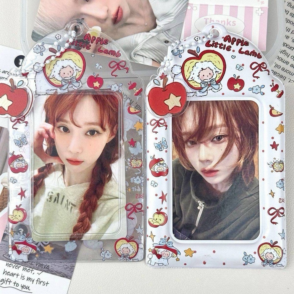 PVC CARDHOLDER APPLE RED CLEAR CAHOL KPOP ANIME