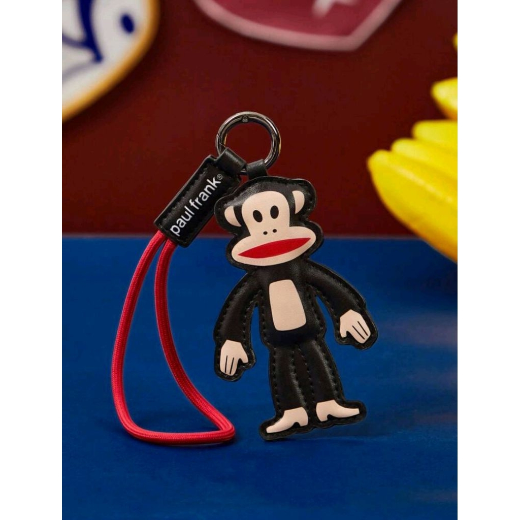 Paul Frank X SHEIN 1 ชิ้นตัวการ์ตูนกระเป๋าหนัง PU Charm, พวงกุญแจ, จี้ - ดีไซน์ลิง, และแฟชั่น, ตกแต่