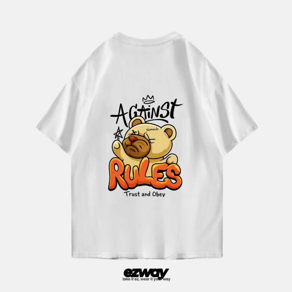 เสื้อยืด Ezway Oversize Against Rules | เสื้อยืดโอเวอร์ไซส์ครอปเด็ก Unisex
