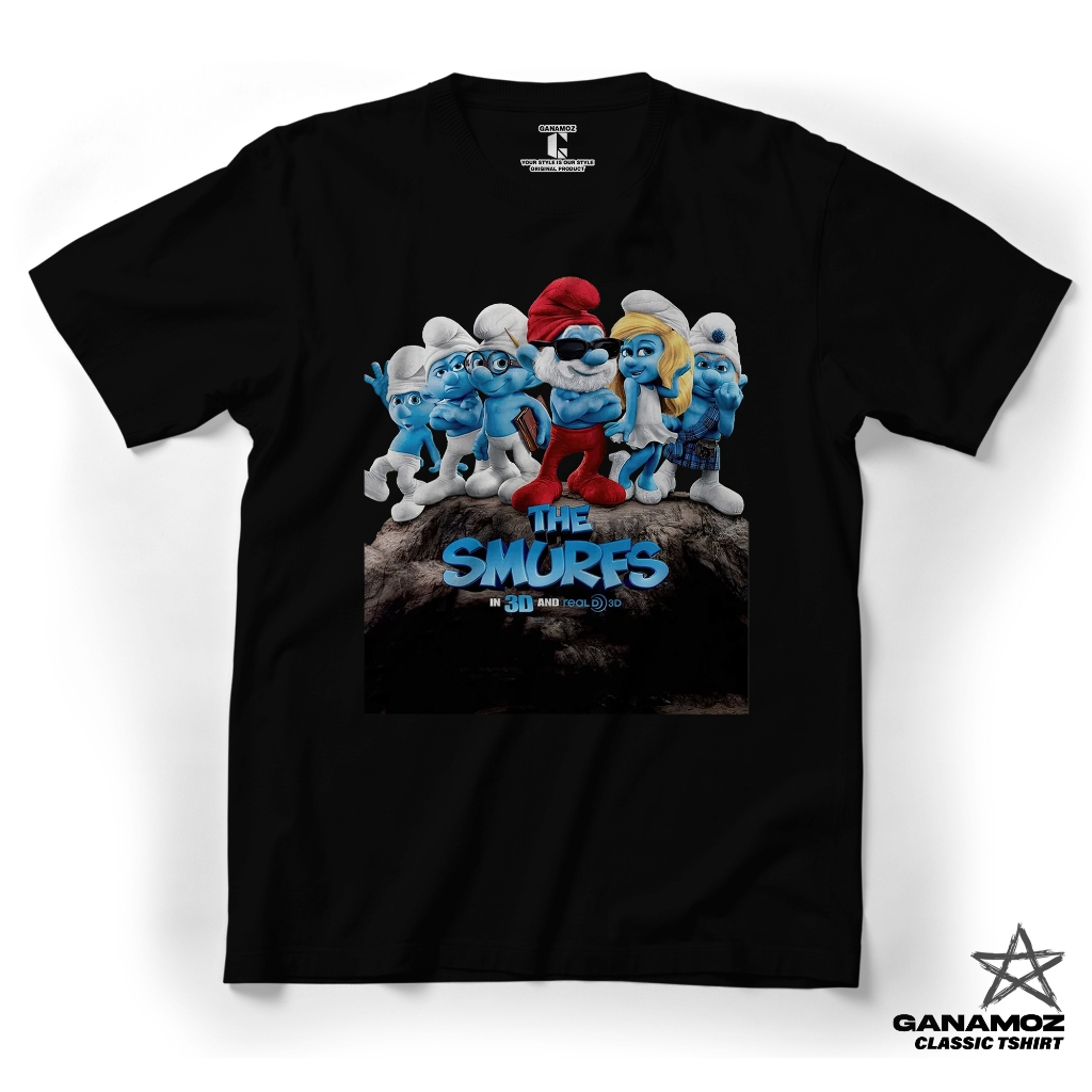 GANAMOZ Kaos Kids Teens Adults SMURF Classic T-Shirt Oversize T-Shirt | เสื้อผ้าเด็ก 10-18 ปี | วัยร