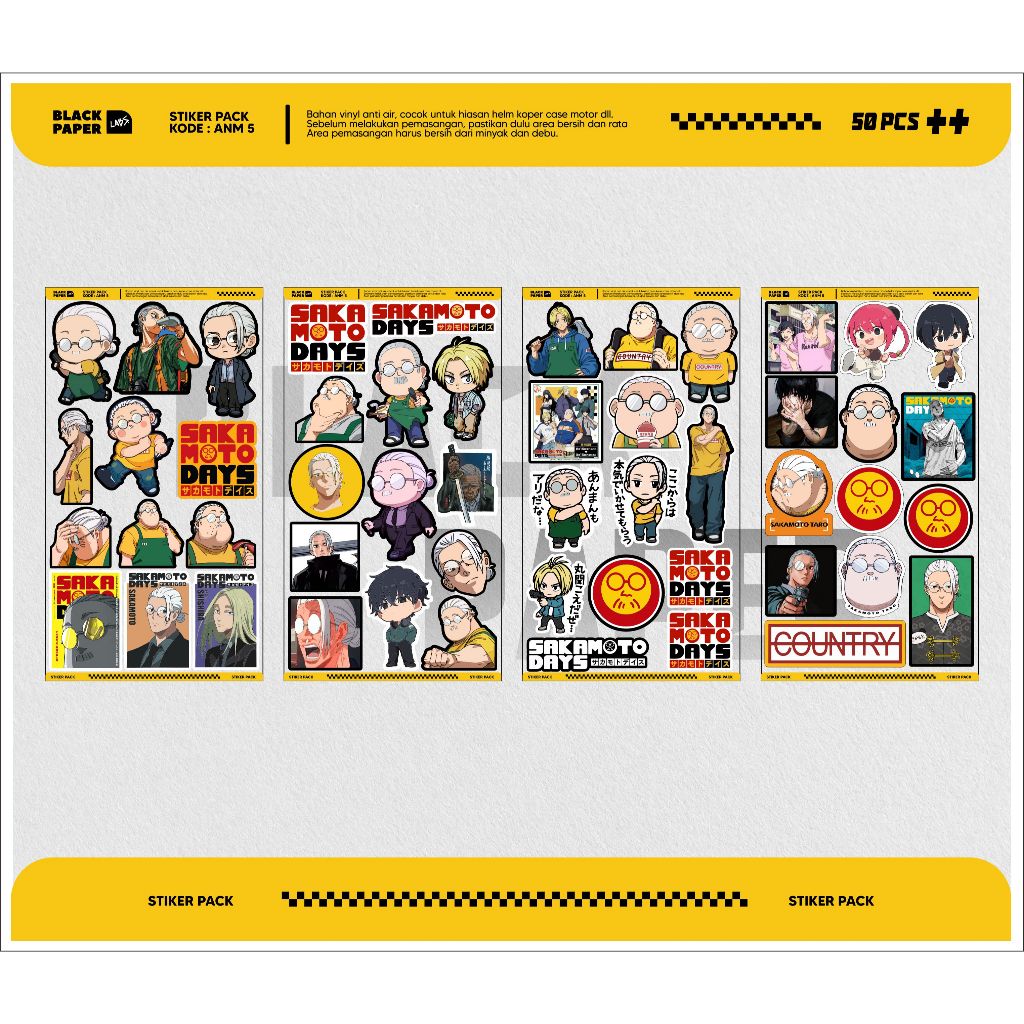 สติ๊กเกอร์ SAKAMOTO DAYS PACK 50 ชิ้น กันน้ําและตัด ALREADY
