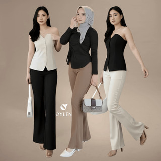 OYLEN - Flare Pants - Highwaist Flare Pants - Celana Kulot Cutbray Wanita