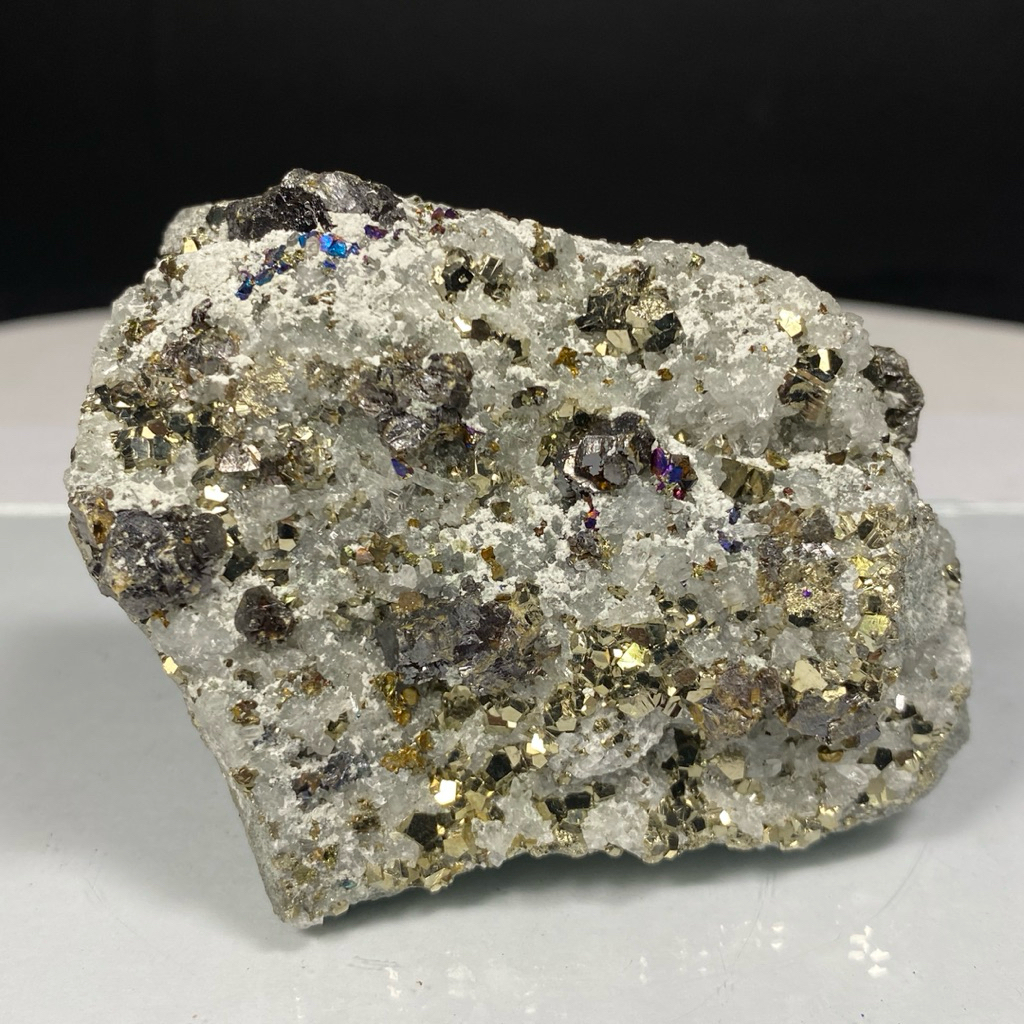 สเปนธรรมชาติพร้อมคริสตัลไพไรท์ - Chalcrite และ Pyrite Collection Stone - Pyrite Gems Collection