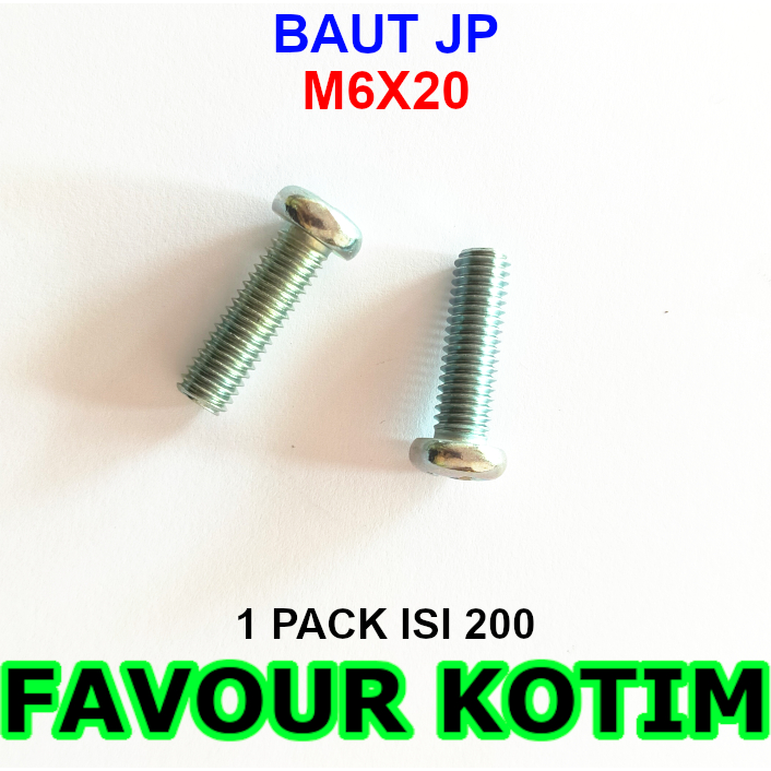 JP WHITE BOLT M6X20 6MM X 20MM 6 MM ROUND 1 PACK CONTAINS 200 FVKOTIM