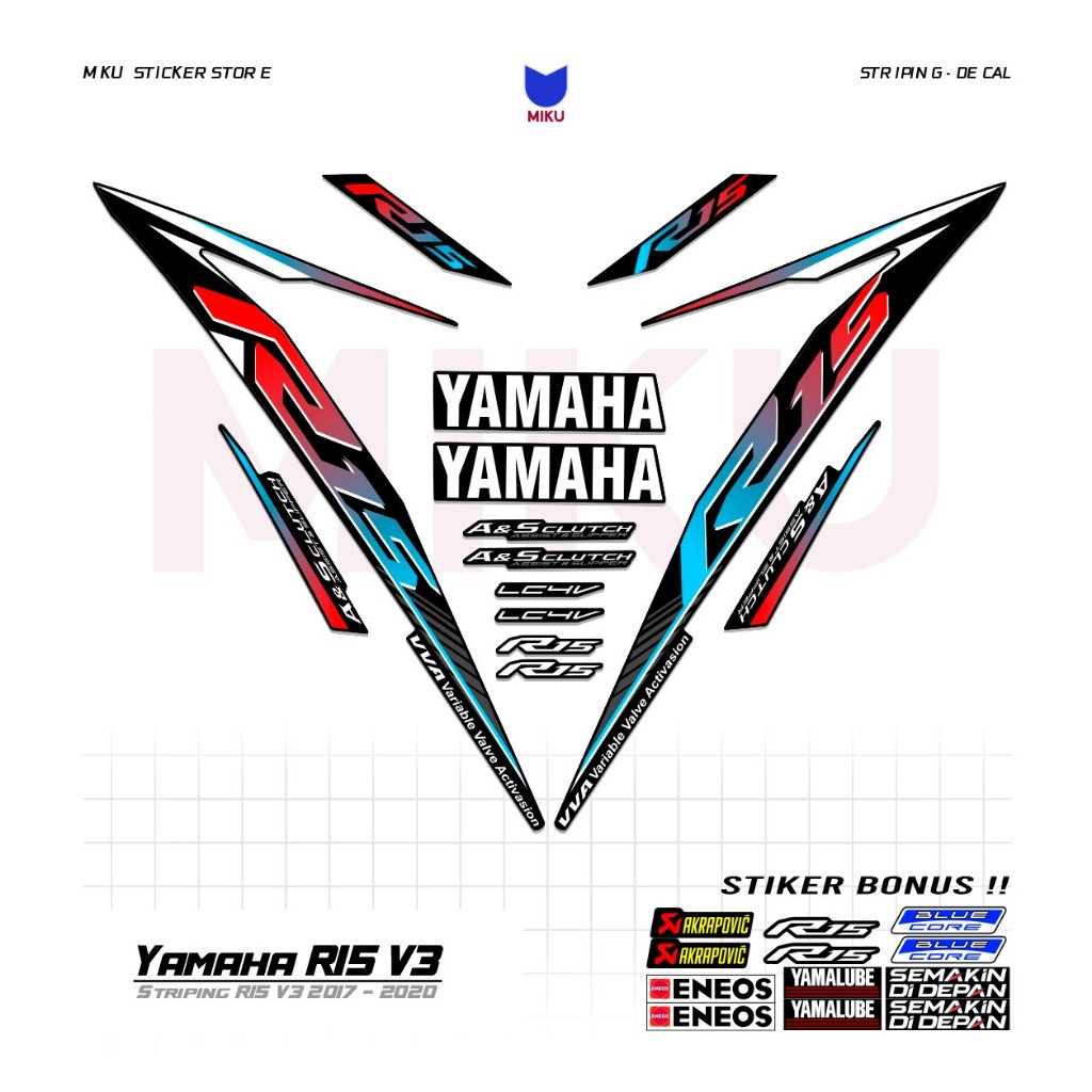 RC08b Yamaha R15 v3 Striping สติกเกอร์ Scotlite Motor Sport R15 V3 Graphic Racing Mothai Thailook สไ