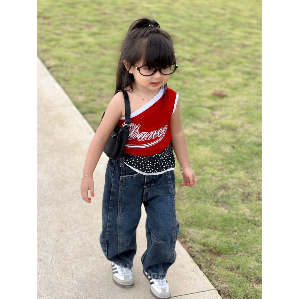 DINAN CROP TOP ONE SHOULDER สําหรับ GIRLS 1-6y