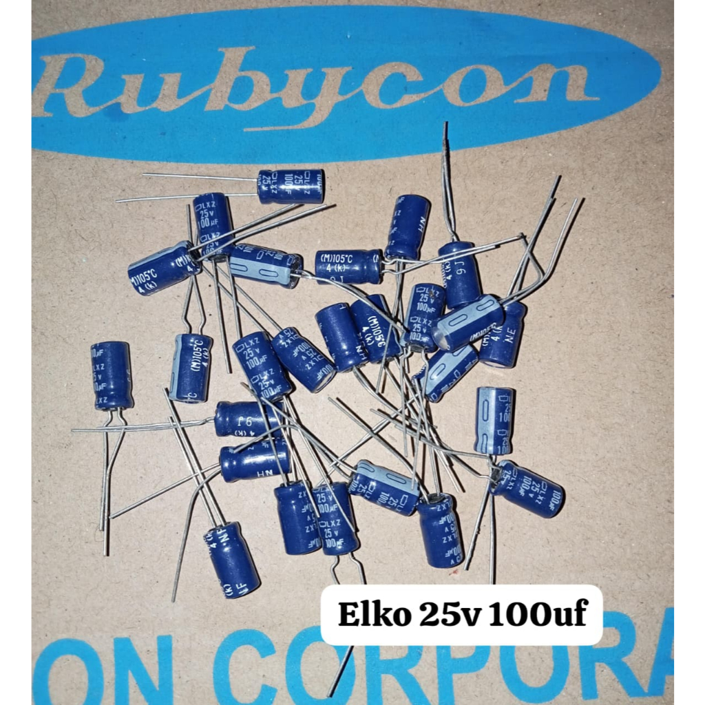 Elko 25v 100uf Elco 100uf 25v Original Aur