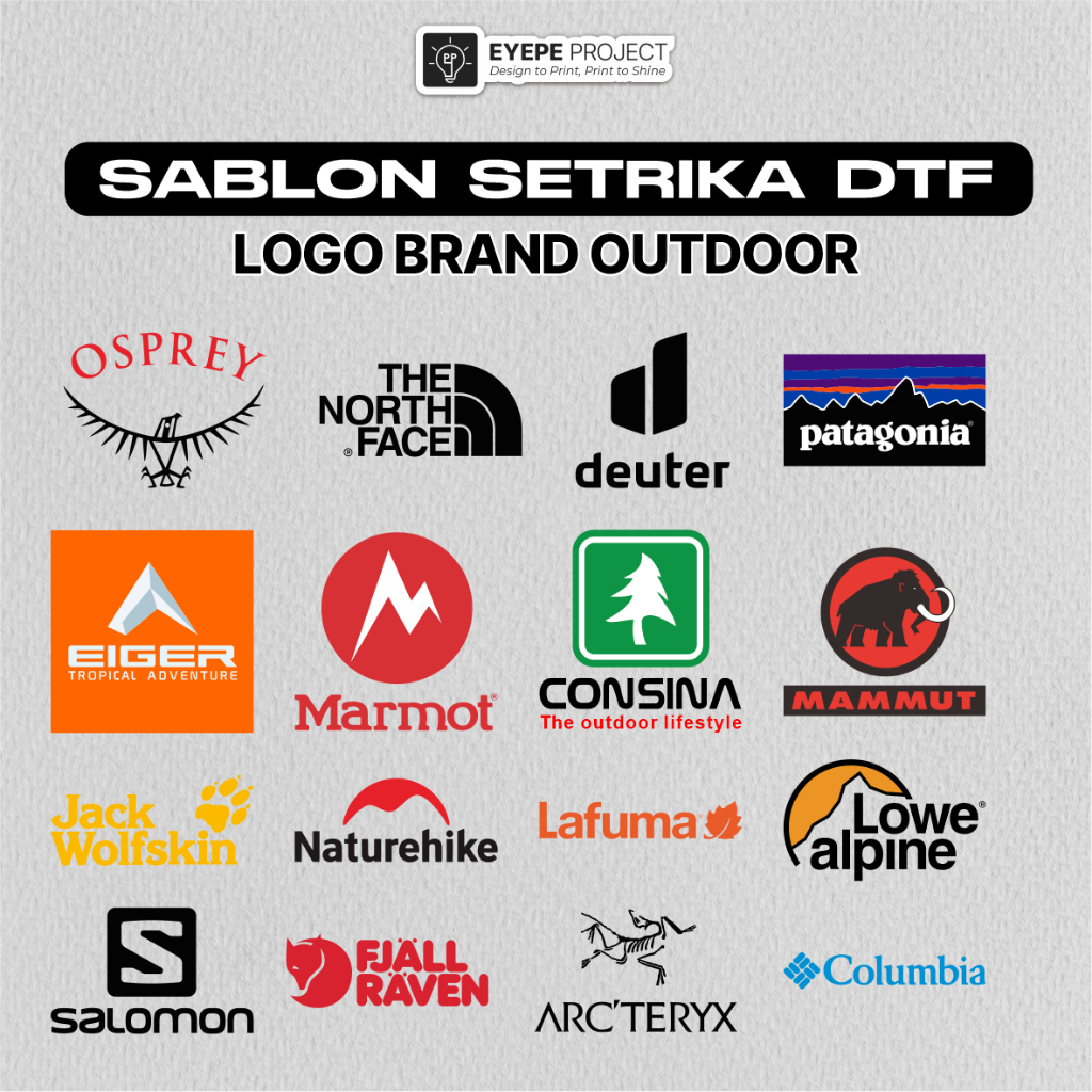 DTF Iron-on Screen Printing Logo ยี่ห้อ Outdoor TNF Deuter Meria