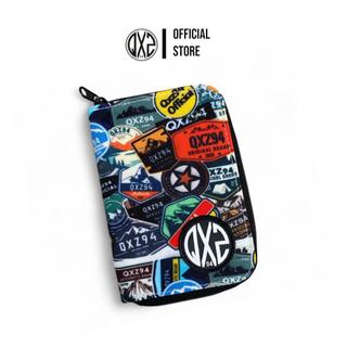 QXZ94 Dompet Lipat Pria Resleting Keliling Kanvas Full Motif Kulit PU Sintetis Oval Outdoor BCMO03