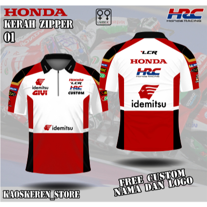 Motogp ลูกเรือเสื้อซิปคอปก honda motogp เสื้อ hrc 2025 เสื้อแข่ง motogp