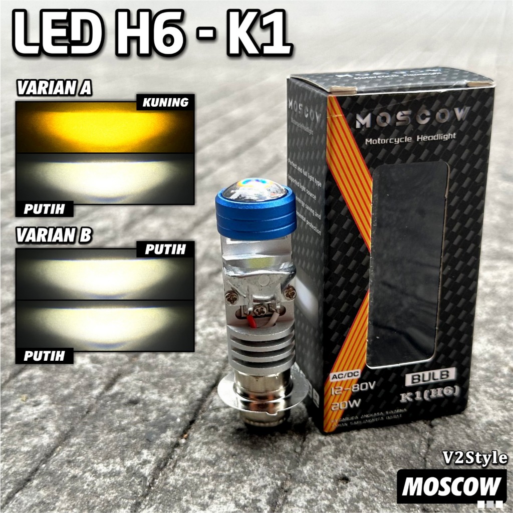 CAHAYA H6 20W LED หลักบิลโปรเจคเตอร์โคมไฟ ACDC CURRENT 12-80V MATIC BEBEK H6 LAMP P15D LASER HI LOW 