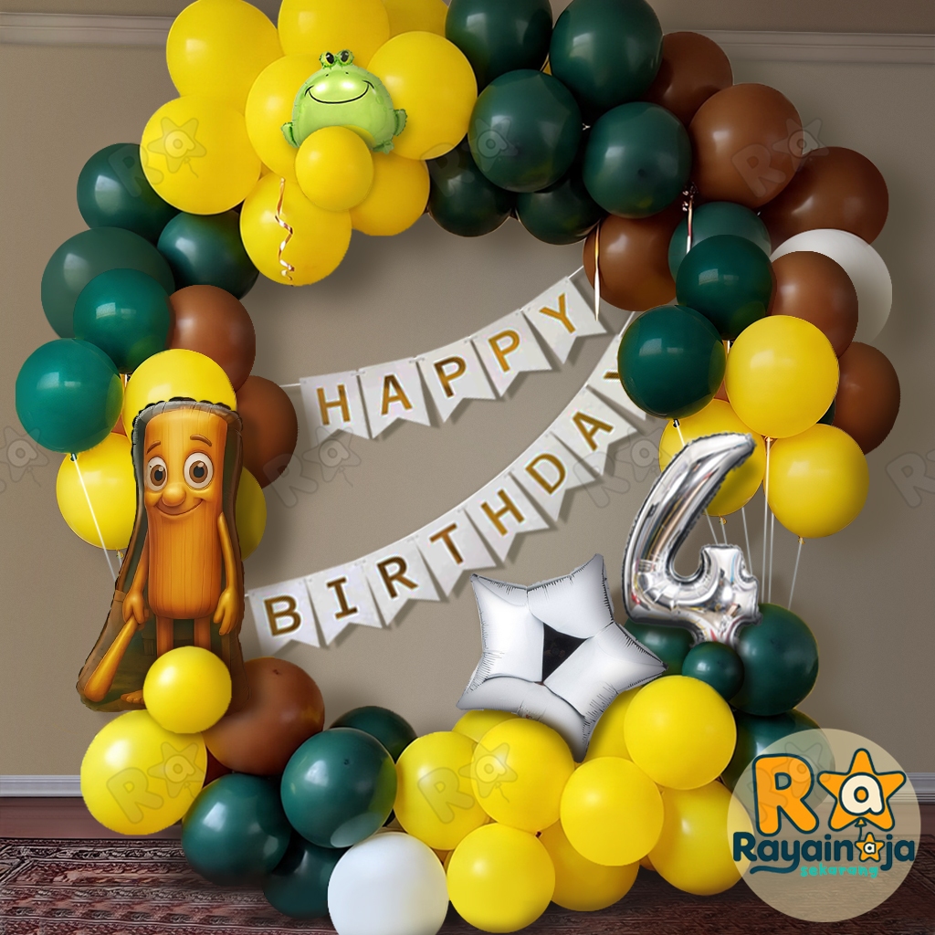 Rayainaja - ชุดตกแต่ง Tung Tung Sahur / Anomali BRAINR0T / Tung Sahur บอลลูนตกแต่ง / HBD Party Decor