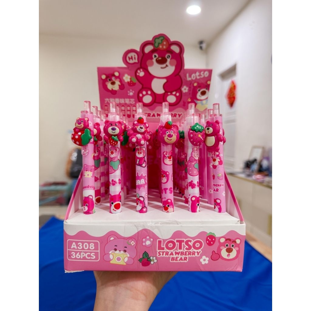 (1 ชิ้น) 3D lotso pink Character Puplen
