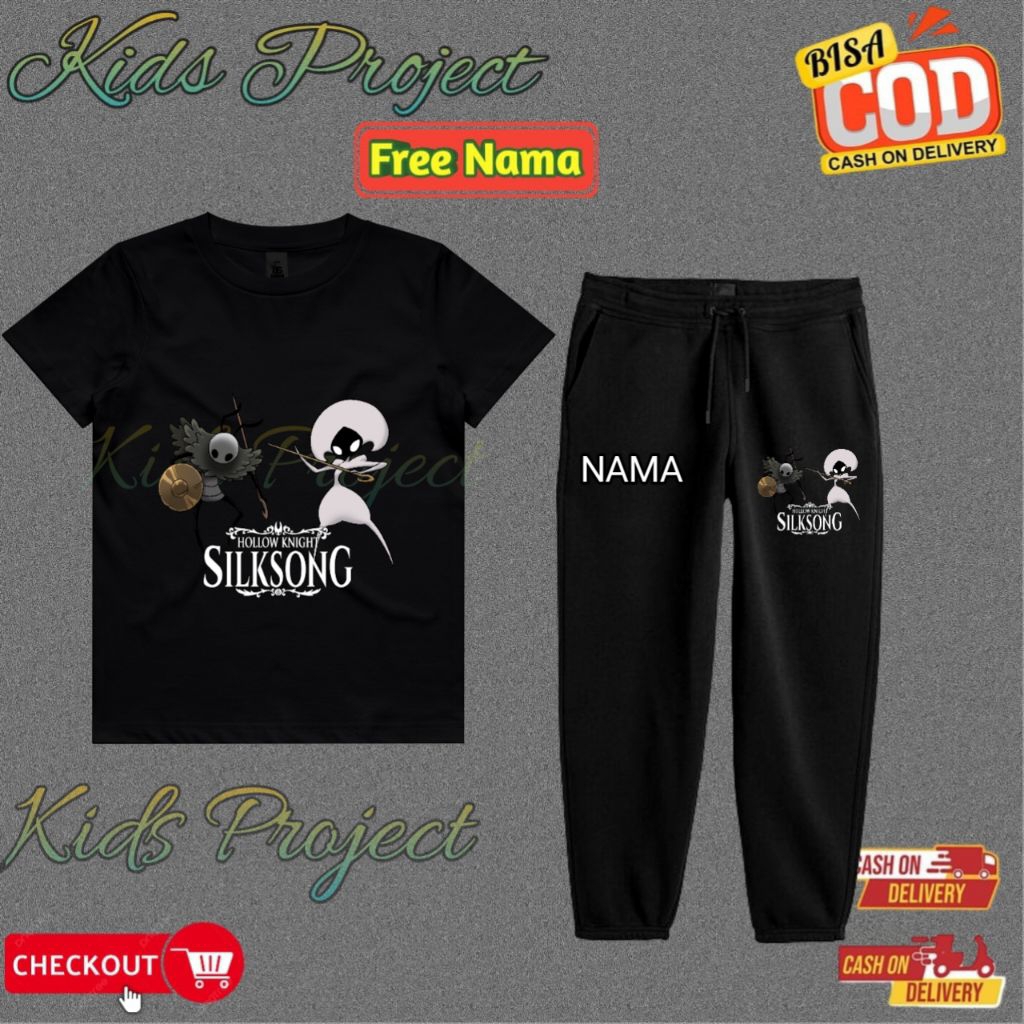 ชุดเสื้อยืดเด็กตัวละคร Hollow Knight Silksong