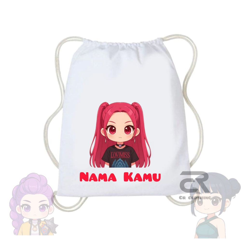 HUNTRIX RUMI ZOEY MIRA DRAWSTRING BAG KPOP DEMON HUNTERS STRING BAG