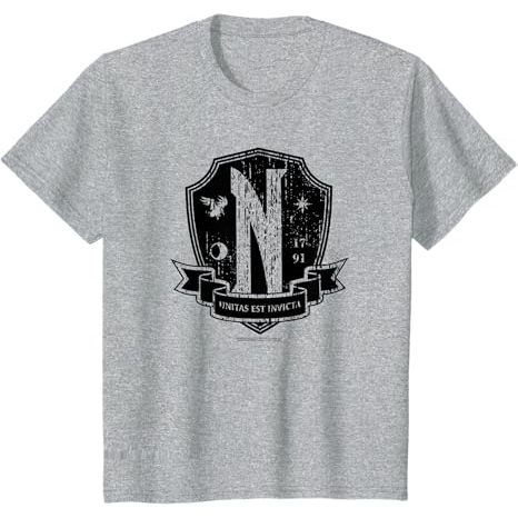 เสื้อยืด Wednesday Nevermore Academy Emblem สําหรับเด็กและผู้ใหญ่